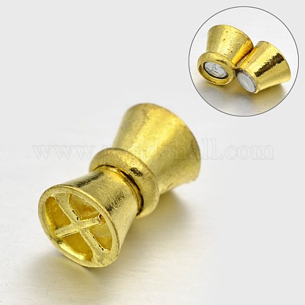 コラム合金磁性の留め金  ゴールドカラー  17x11mm  穴：8mm  ピン：1.5mm PALLOY-N0122-05-1