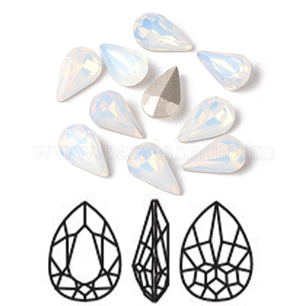 Verre k9 facetté larme dos pointu cabochons strass&nbsp;RGLA-E004-13x8mm-031-1