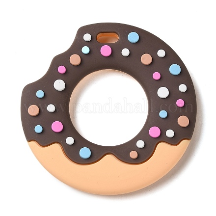 Donut Food Grade Eco-Friendly Silicone Focal Beads SIL-Q023-01B-1
