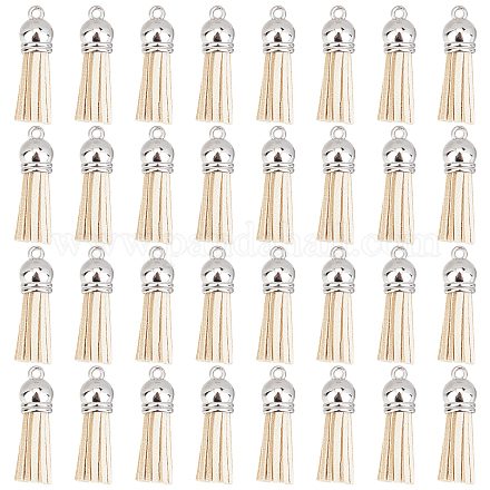 SUNNYCLUE Faux Leather Suede Tassel with Cord Ends Tassels Leather Charms Bulk Keyring Pendants for Keyring Decoration Supplies Bookmarks DIY Necklace Jewellery Making Crafts FIND-SC0002-29D-1