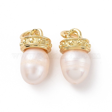 Abalorios de perlas de concha chapadas en rack ZIRC-C042-16G-1