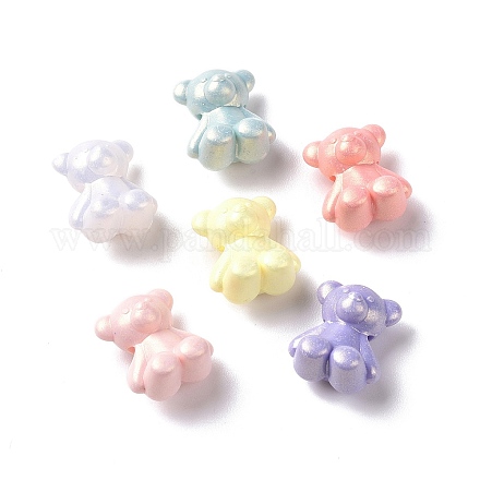 Opaque Acrylic Glitter Beads X-OACR-E010-06-1