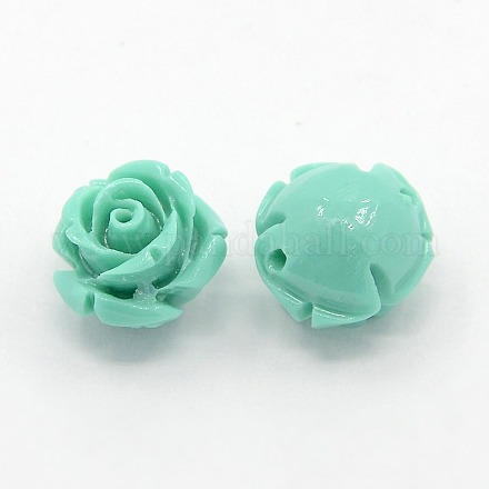 Synthetic Coral 3D Flower Rose Beads CORA-A006-8mm-033-1