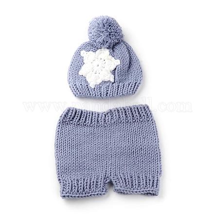 Costume de bonnet de bébé en crochet AJEW-R030-56-1