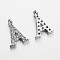 Initial Letter Brass Micro Pave Cubic Zirconia Pendants, Letter.A, 9~10x4~10x1.5~2mm, Hole: 1.5mm