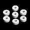 Maple Wood Beads, Flat Round, White, 8x4mm, Hole: 3mm