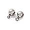 202 Stainless Steel Beads, with Rubber Inside, Slider Beads, Rondelle, Stainless Steel Color, 6x4x3mm, Hole: 1.6mm, Rubber Hole: 0.5mm