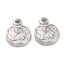 Non-Tarnish 304 Stainless Steel Pendants, Flat Round with Cupid, Stainless Steel Color, 13x10x2mm, Hole: 1.6mm