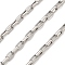 304 Stainless Steel Rectangle Link Chains, Unwelded, with Spool, Stainless Steel Color, 3.5x2x1mm