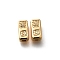 Brass Beads, Rectangle, Real 18K Gold Plated, 10.5x5x5.5mm, Hole: 1x1mm