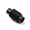 304 Stainless Steel Magnetic Clasps, Hexagon, Black, 21x11x10mm, Hole: 6mm