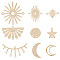 36Pcs 9 Styles Brass Connector Charms, Long-Lasting Plated, Cadmium Free & Lead Free, Mixed Shapes, Real 24K Gold Plated, 13~27.5x14~28x0.5~0.7mm, Hole: 1.2~1.8mm, 4pcs/style