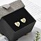 Rack Plating Brass Micro Pave Clear Cubic Zirconia Stud Earrings, Heart, Letter B, 8.5x9.5mm