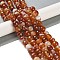 Natural Agate Beads Strands, Dyed & Heated, Faceted, Round, Sienna, 10mm, Hole: 0.8mm, about 37pcs/strand, 14.96''(38cm)