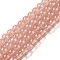 Glass Bead Strands, with Glitter Powder, Round, Salmon, 10x9mm, Hole: 1.2mm, about 90pcs/strand, 31.81''(80.8cm)