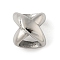 304 Stainless Steel Slide Charms, X-shape, Stainless Steel Color, 8.5x8x6.5mm, Hole: 5.5x4mm