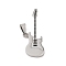 Non-Tarnish 304 Stainless Steel Big Pendants, Guitar Charm, Stainless Steel Color, 51x20x2mm, Hole: 5x8mm
