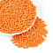 Baking Paint Glass Seed Beads, Faceted Heart, Dark Orange, 3.5x4.5x4.5mm, Hole: 1mm, about 7620pcs/pound