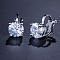 Brass Cubic Zirconia Clip-on Earrings, Diamond, Platinum, Clear, 16x7mm