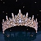 Alloy Rhinestone Crown Hair Bands for Woman Girls, Wedding Party Decoration, Rosaline, 140mm