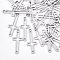 Tarnish Resistant 201 Stainless Steel Links connectors, Laser Cut Links, Sideways Cross, Stainless Steel Color, 24x9x1mm, Hole: 1.8mm