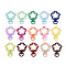 Spray Painted Alloy Swivel Snap Hook Clasps, Flower, Mixed Color, 41x27.5~28x5.7mm, Hole: 5x9.2mm