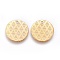 Ion Plating(IP) 304 Stainless Steel Charms, Textured, Flat Round with Grid Pattern, Golden, 15x1mm, Hole: 1.2mm