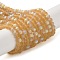 Transparent Glass Beads Strands, Faceted, Frosted, Half AB Color Plated, Rondelle, PeachPuff, 4~4.5x3.5~4mm, Hole: 1mm, about 105~110pcs/strand, 38~39cm