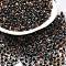 Transparent Glass Round Seed Beads, Inside Colours, Round, Dark Gray, 6/0, 4x3mm, Hole: 1.2mm, about 161pcs/10g
