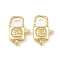 Brass Lobster Claw Clasps, Long-Lasting, Rack Plating, Lead Free & Cadmium Free, Square, Real 18K Gold Plated, 16.5x11x4.5mm, Hole: 2mm