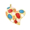304 Stainless Steel Pendants, with Enamel, Heart Charm, Golden, Colorful, 25x24x4mm, Hole: 2mm