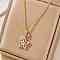 Stylish Brass Micro Pave Clear Cubic Zirconia Pendant Necklaces for Daily Wear, Perfect Gift, Golden, Star, 15.75 inch(40cm)