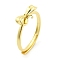 Bowknot Brass Adjustable Ring Settings, Golden, 6x13mm, Hole: 1.2mm, Inner Diameter: 17mm