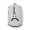 Alloy Rhinestone Pendants, Platinum, Eiffel Tower, 34x18.5x6.5mm, Hole: 2.5mm