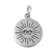 Non-Tarnish 304 Stainless Steel Charms, with Jump Ring, Laser Cut, Flat Round with Eye Charms, Stainless Steel Color, 14x11.5x1mm, Hole: 3.2mm