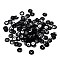 Plastic Paillette Beads, Semi-cupped Sequins Beads, Center Hole, Black, 6~7x0.5mm, Hole: 1mm, about 35000pcs/pound