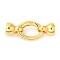 Rack Plating Brass Fold Over Clasps, Oval, Lead Free & Cadmium Free, Long-Lasting Plated, Real 18K Gold Plated, 22x40mm, Hole: 1.4mm