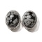 Natural Snowflake Obsidian Multi-Strand Links, Oval, Cadmium Free & Lead Free, Platinum, 21x16.5x11.5mm, Hole: 3mm