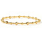Bohemian Style Brass Stretch Bracelets for Women, Round, Real 14K Gold Plated, 6.50 inch(16.5cm)~6.89 inch(17.5cm)