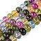 Crackle Transparent Glass Beads Strands, Rondelle, Colorful, 9.5~10x6.5~7.5mm, Hole: 1.4~1.6mm, about 53~54pcs/strand, 14.57~14.96''(37~38cm)