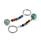 Gemstone Keychain, with Iron Rings, 95~96mm