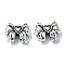 Tibetan Style Alloy Beads, Bowknot, Antique Silver, 11.5x14.5x4mm, Hole: 1.8mm, about 221pcs/500g