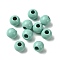 Spray Painted 202 Stainless Steel Beads, Round, Turquoise, 8x7mm, Hole: 2.5mm