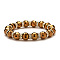UV Plating Glass Beads Stretch Bracelets for Women, Round, Faceted, Iridescent, Gold, 7-7/8 inch(20cm), Inner Diameter: 7-1/4 inch(18.5cm)