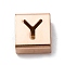 Ion Plating(IP) 304 Stainless Steel Square Slide Charms, Rose Gold, Letter Y, 9x8x4mm, Hole: 3.5x8.5mm