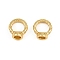 Brass Wire Guardians, Ring, Rack Plating, Long-Lasting Plated, Lead Free & Cadmium Free, Real 18K Gold Plated, 8x7x4mm, Hole: 12mm