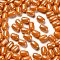 Opaque Glass Beads, Oval, Dark Orange, 9x6mm, Hole: 1.5mm, 825pcs/pound