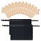 NBEADS 12 Pcs Wooden Crosses, Wooden Holding Cross Charm Mini Cross Pendant with 12 Pcs Rectangle Velvet Pouches for DIY Crafts Prayer Church Gift