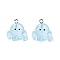 Resin Pendants, with Iron Finding, Octopus Charms, Light Sky Blue, 18x18x14mm, Hole: 1.8mm