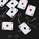 Kit fai da te per la creazione di orecchini pendenti con ciondolo a forma di carta da gioco da poker DIY-YW0004-60-4